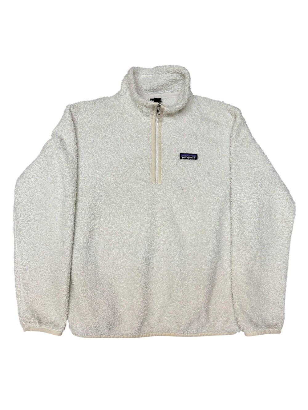 Patagonia Fleece Pullover Womens Medium White 1/4 Zip Sherpa Sweater Top